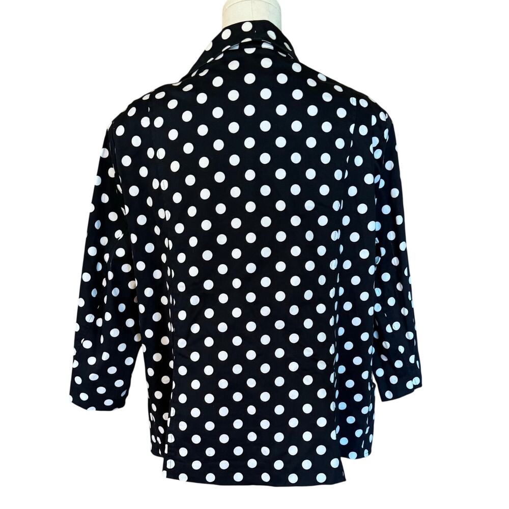 CJ Banks 1X Black Blazer White Polka Dots Lined Pockets - Picture 5 of 11